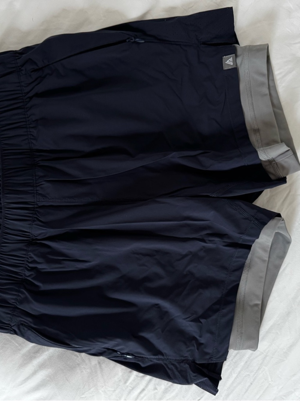 Men's Athletic Shorts - Navy with Gray Trim